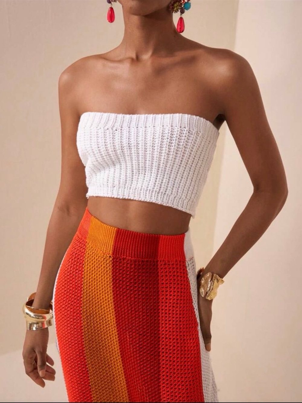 Zivah Striped Knit Swim Cover Up Set - Picture 3 of 4